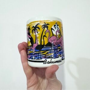 Vintage Bahamas Flamingo Art Mug - Pink and Yellow